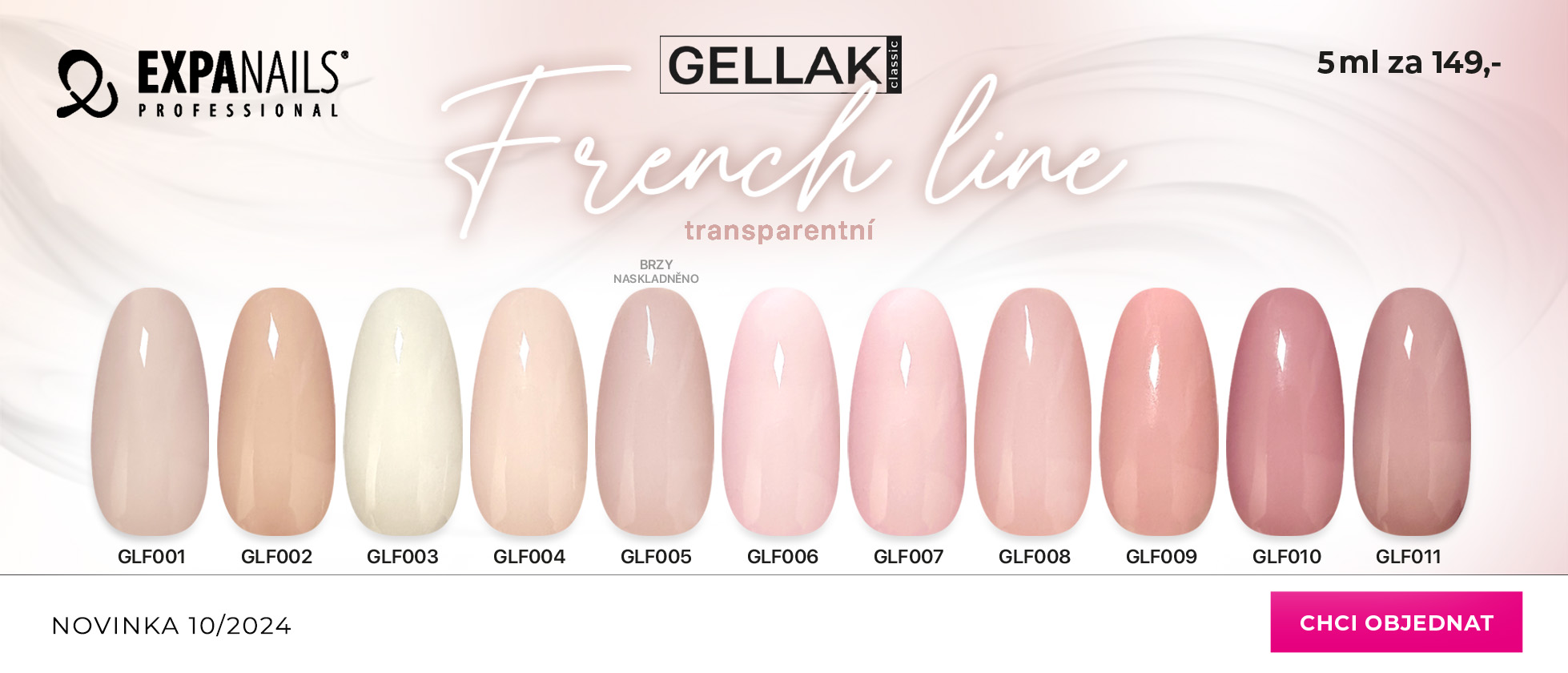 UV/LED Gel lak French line transparentní